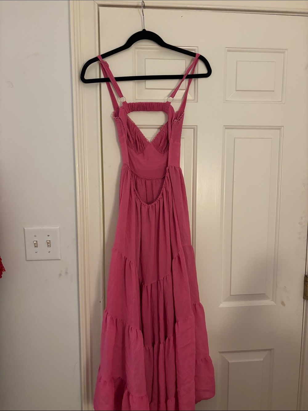 Princess Polly Spaghetti-Strap Tiered Maxi Dress in Pink - Picture 5 of 9